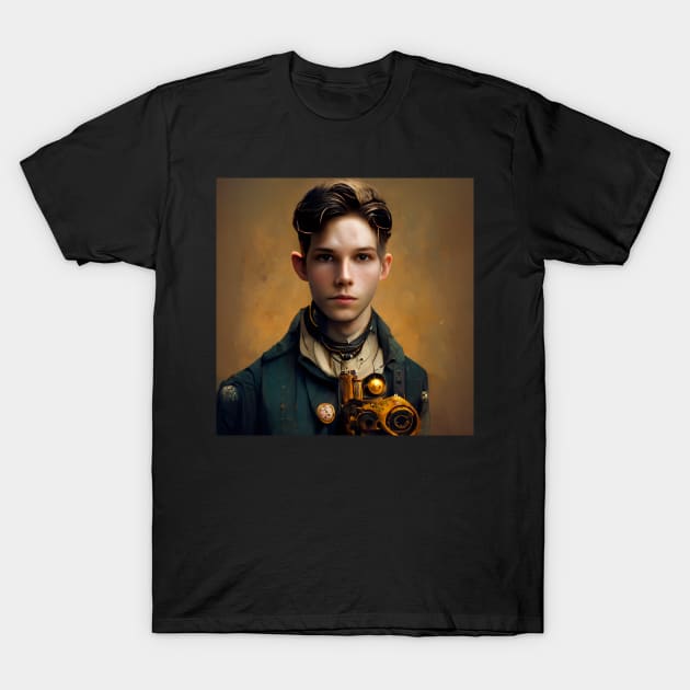 steampunk painting of a young man T-Shirt by ai1art
